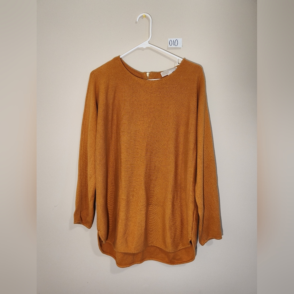 Mustard yellow Michael Kors sweater with zipper